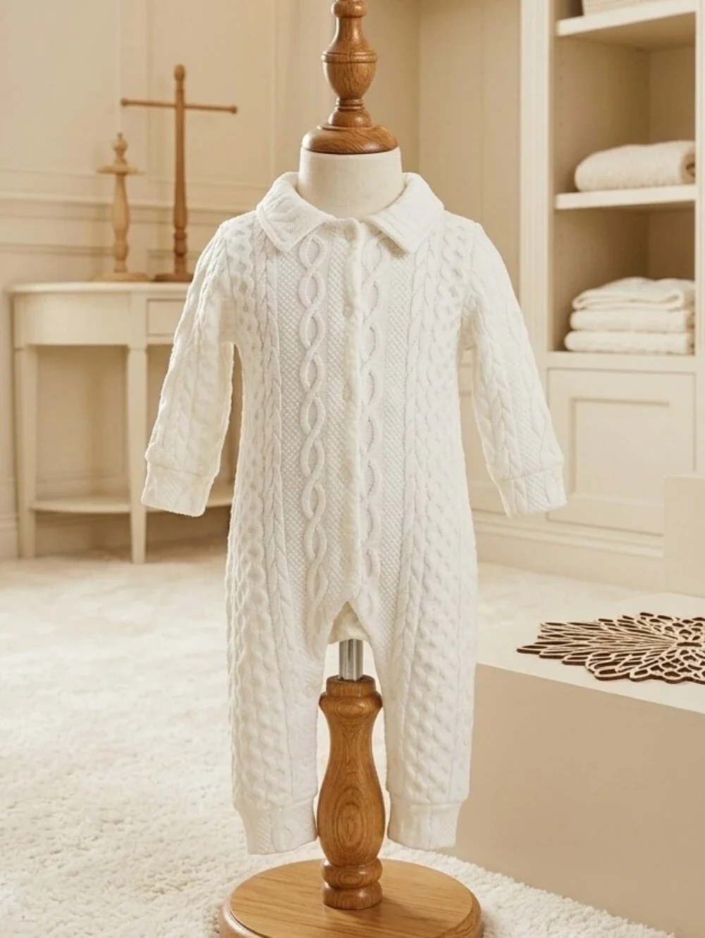 Classic White One Piece Quilted Romper Size 3-6 Months